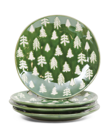 Tjmaxx Set Of 4 8in Darkwoods Salad Plates In Green