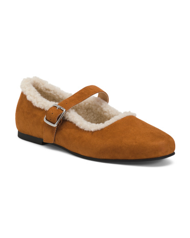 suede evie cozy ballet flats for women