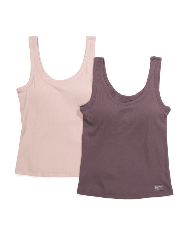 2pk cotton blend ribbed camisoles for women, spandex/cotton/polyester